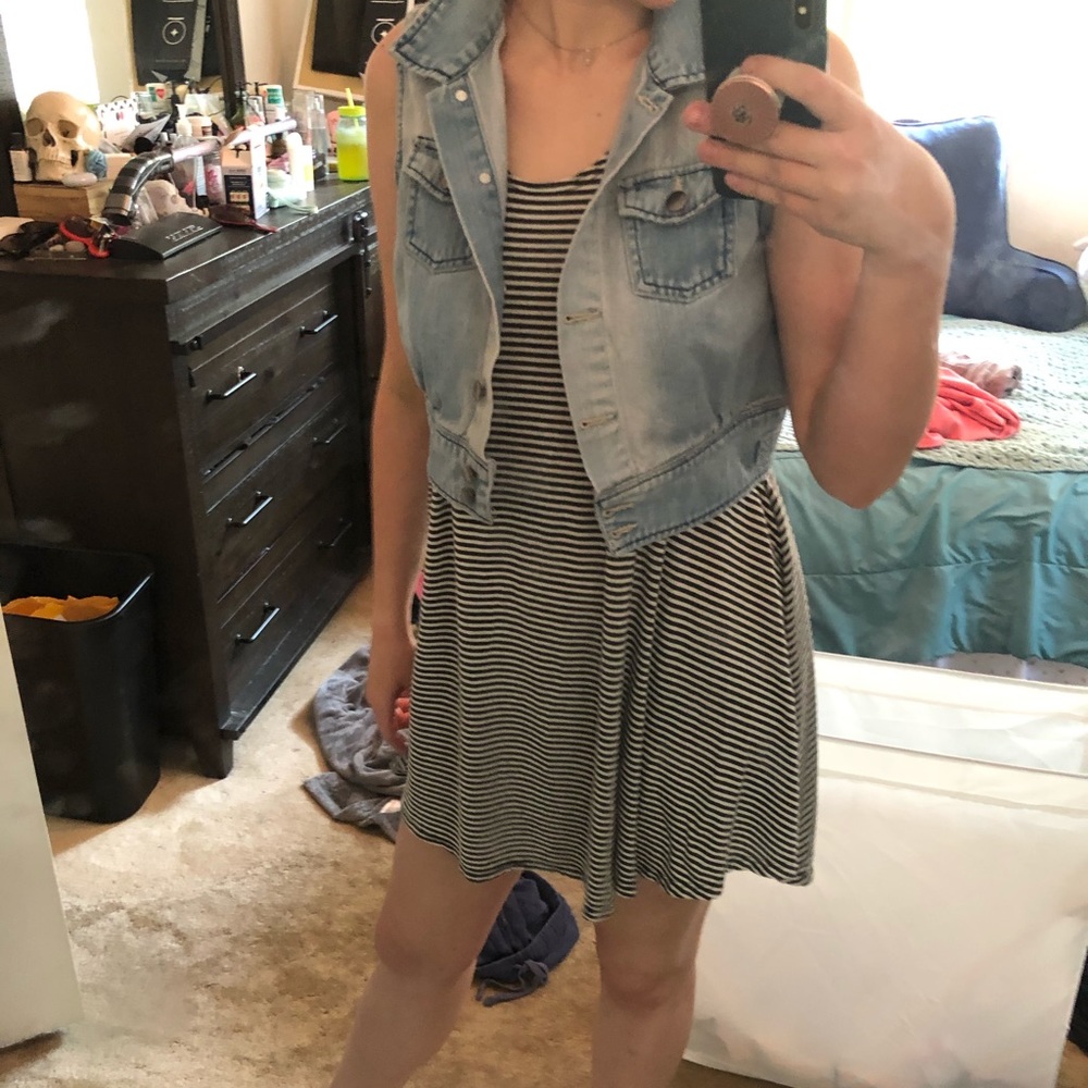 STRIPED TANK TOP SWING DRESS